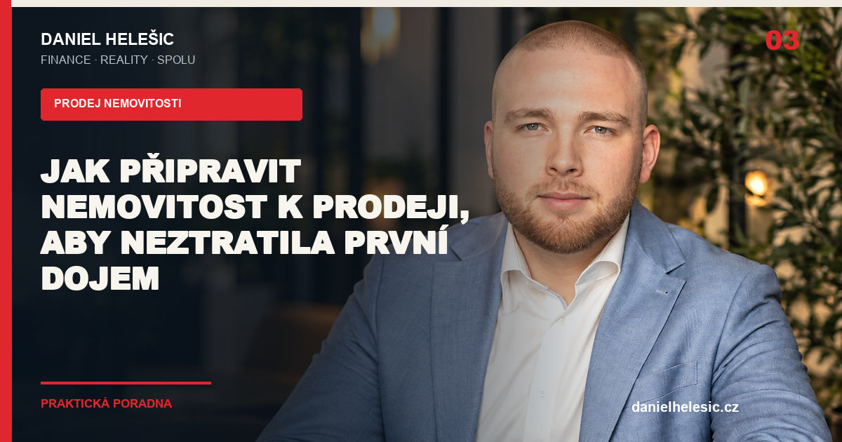 Titulní grafika článku: Jak připravit nemovitost k prodeji, aby neztratila první dojem